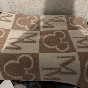Disney Tan and Cream Patterned Blanket